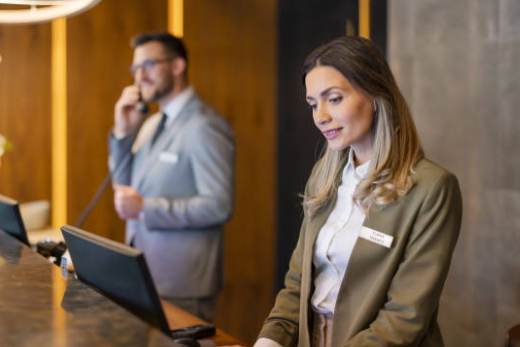 Hotel reception woman