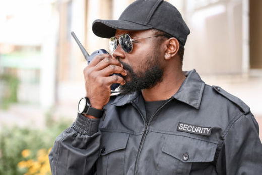 Security guy calling